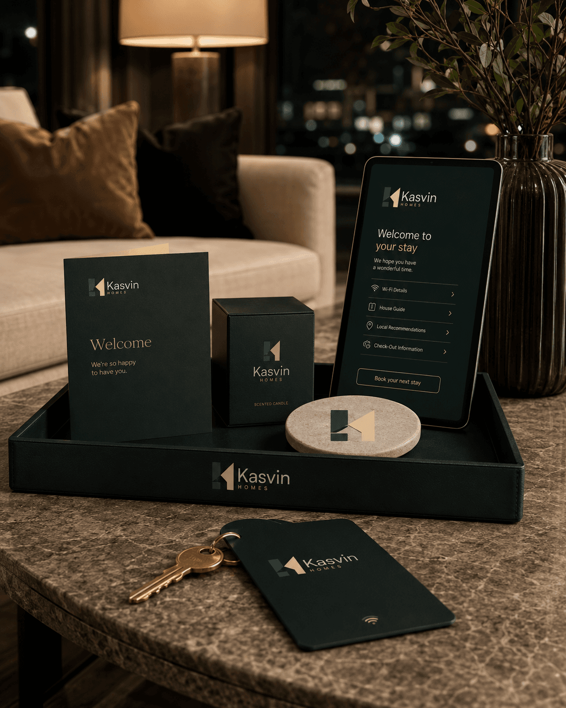 Kasvin Homes welcome experience mockup