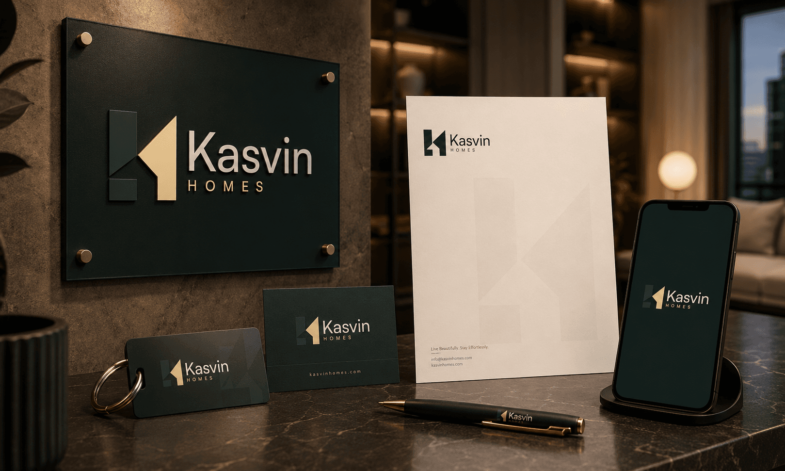 Kasvin Homes brand identity